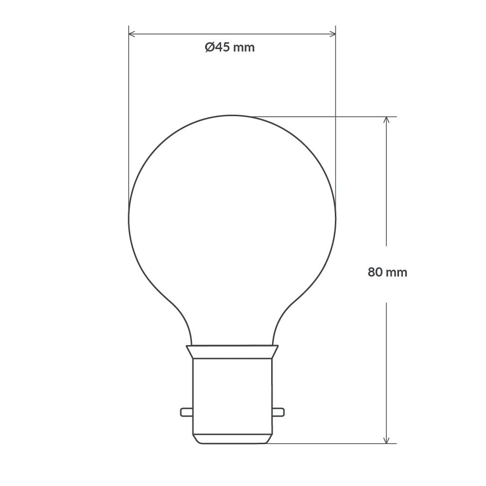 4W Fancy Round LED Bulb B22 Clear in Warm White