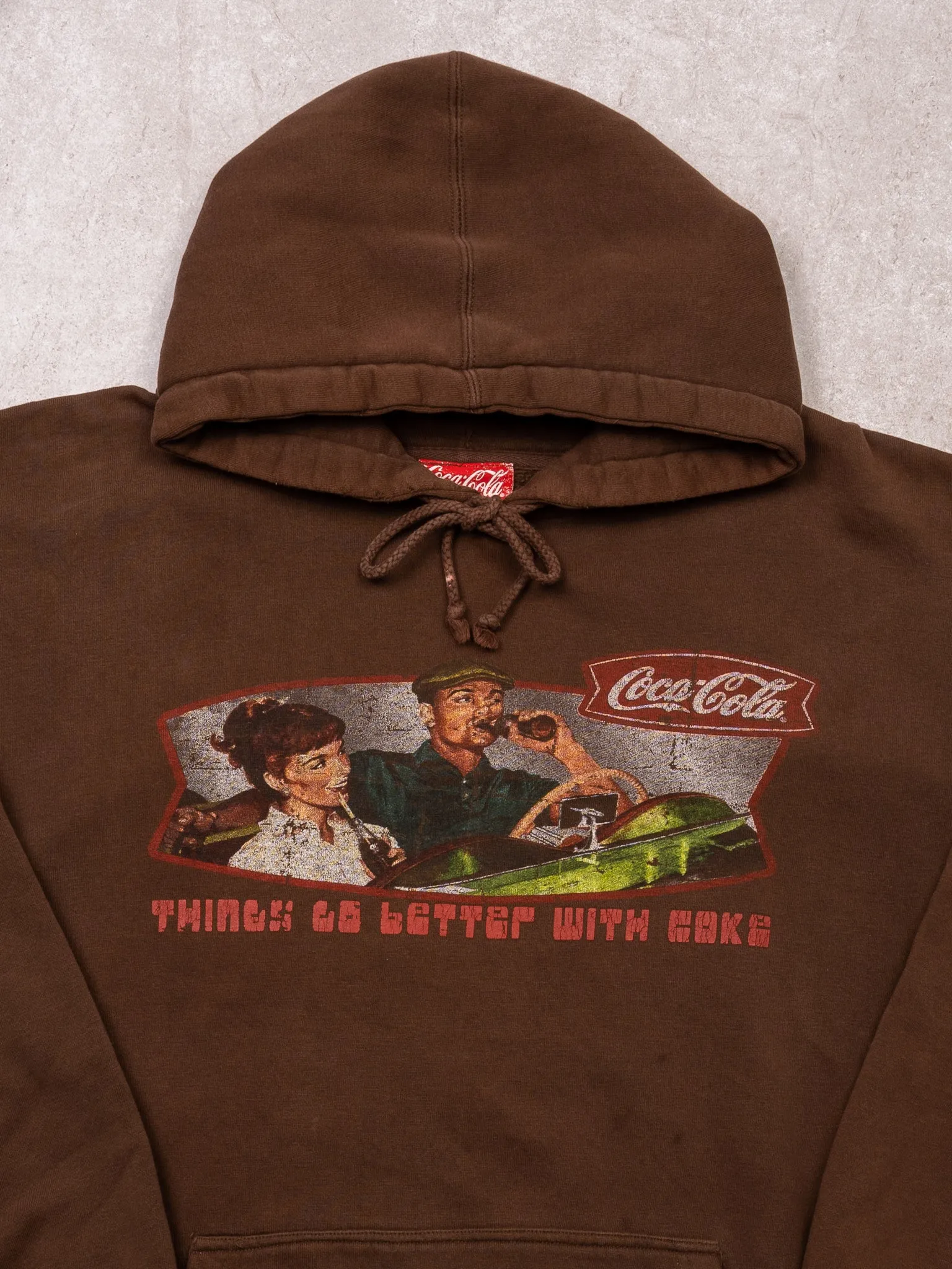 Brown Coca Cola Graphic Hoodie (XL)