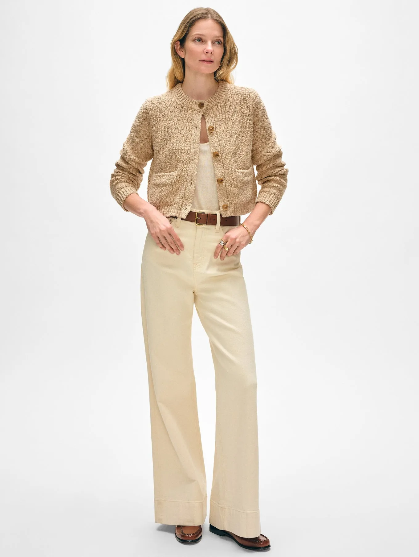 COTTON SLUB POCKET CARDIGAN IN SABLE