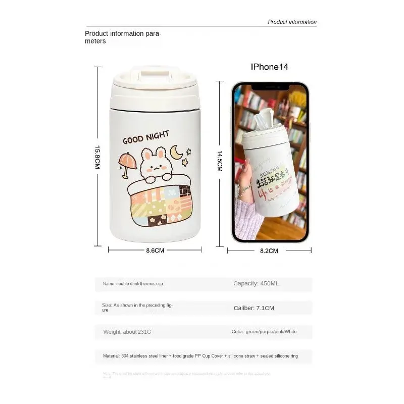 Detective Conan Insulated Cup 316 Stainless Steel Double Cover Comfortable water bottle