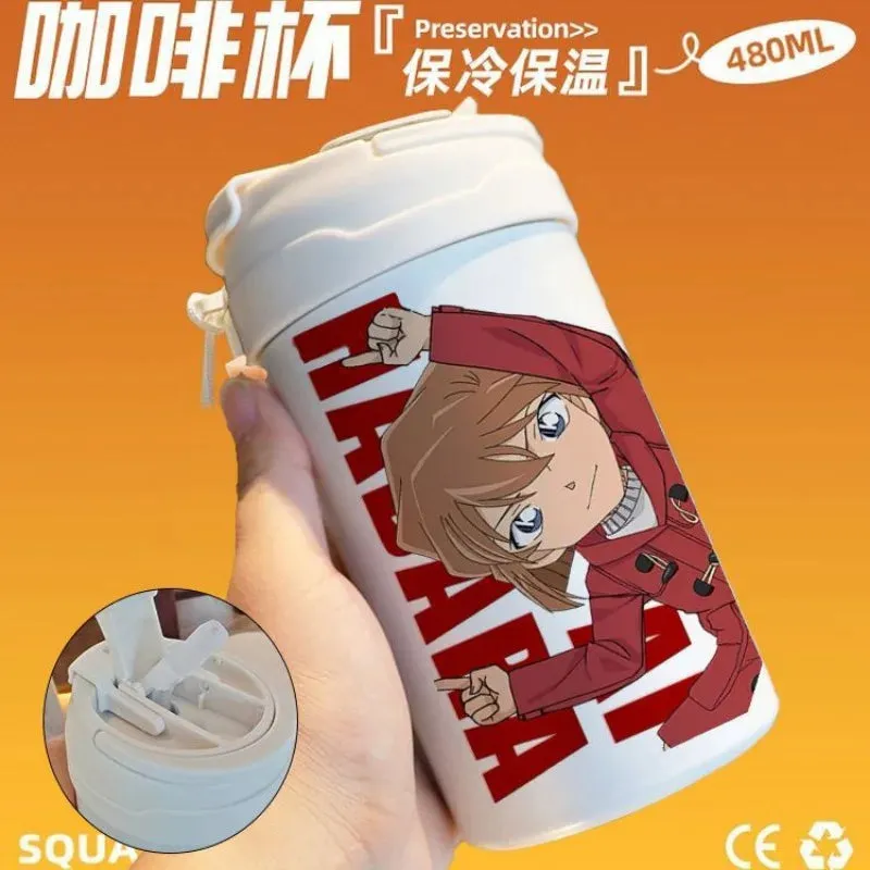 Detective Conan Insulated Cup 316 Stainless Steel Double Cover Comfortable water bottle
