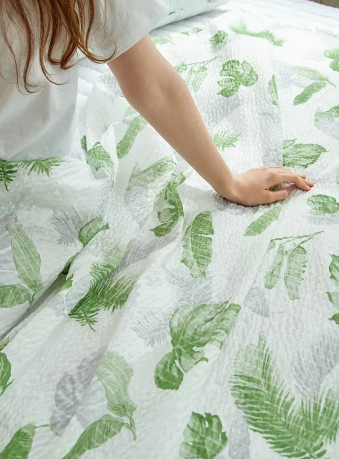 ICINOO Cool Summer Blanket Green Blue Color Lightweight Home Decor Single Size House Bedding Comfortable Bed Covers