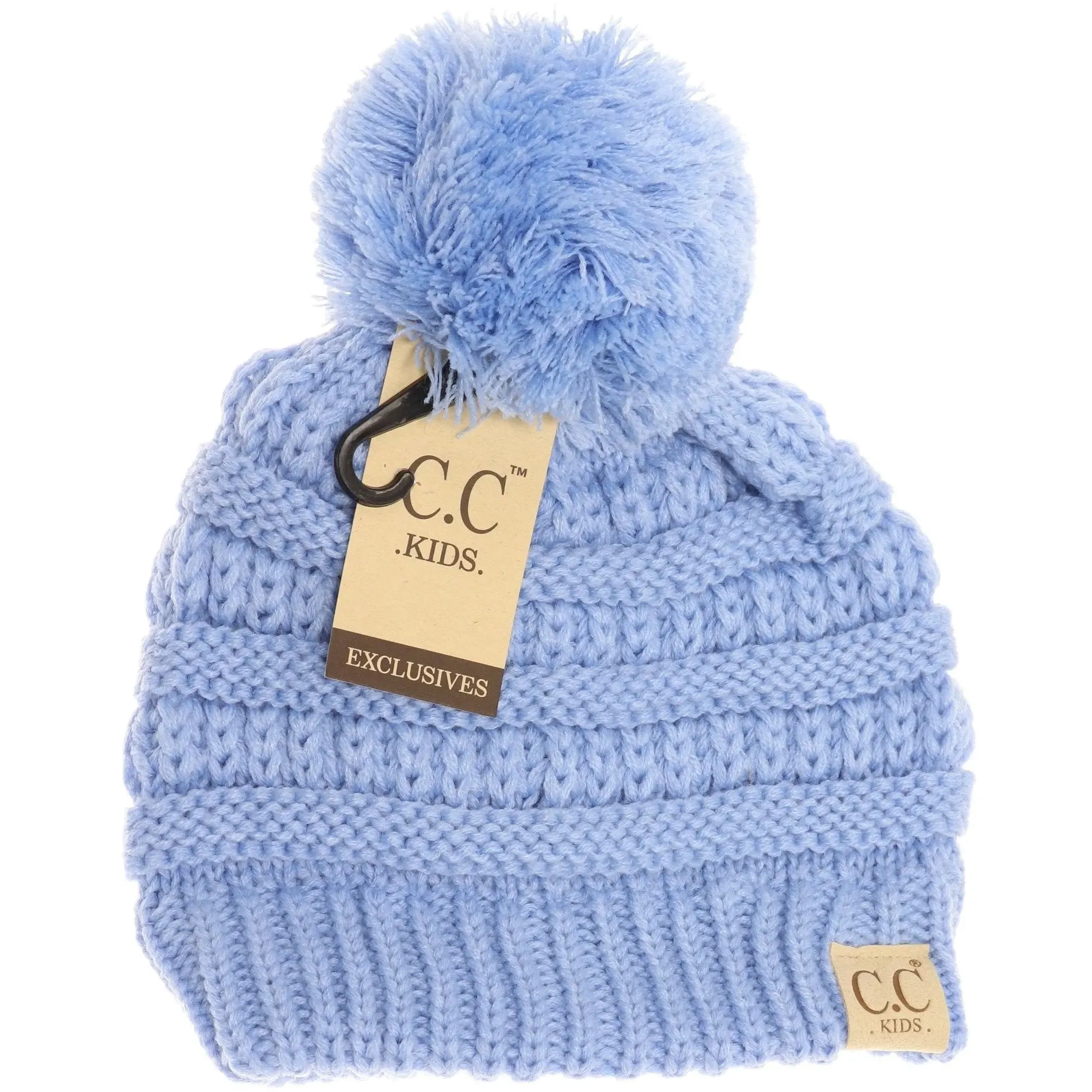 Kids' Solid Pom CC Beanie  Cozy & Adorable with a Classic Touch