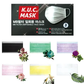 KUC MB Filter Disposable Masks 50p 6 Color Face Masks Eco-friendly Materials Fashion Colorful Korean Best Facial Dust Comfortable