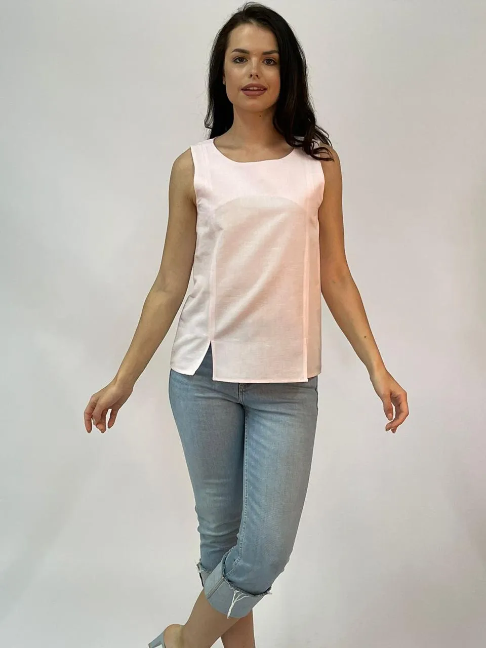 Linen Straight Top  - Model 34