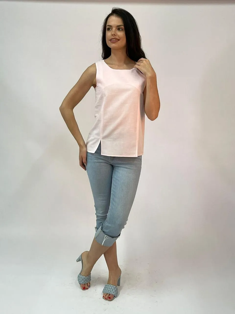 Linen Straight Top  - Model 34