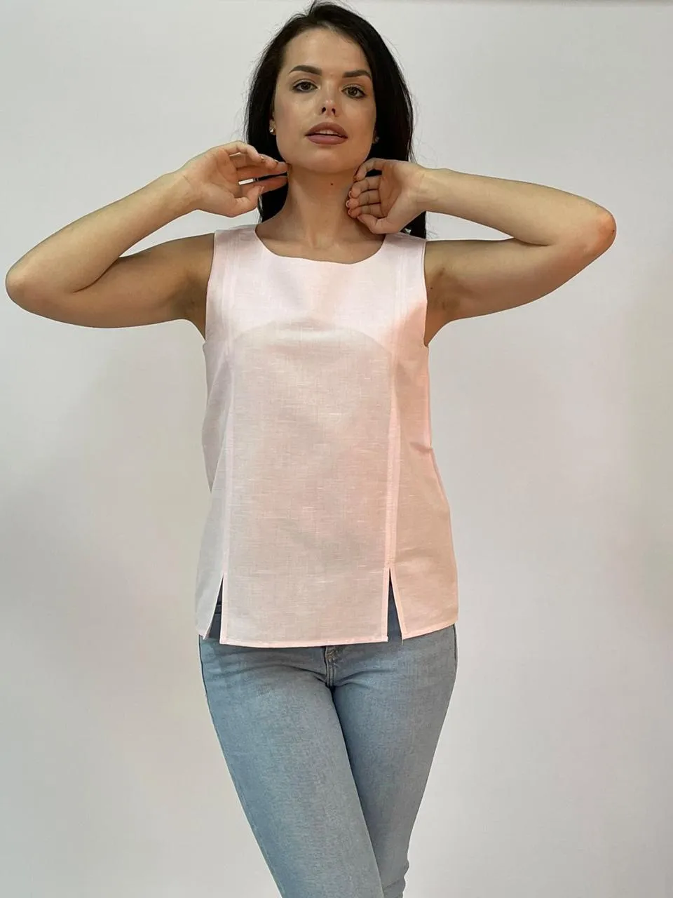 Linen Straight Top  - Model 34
