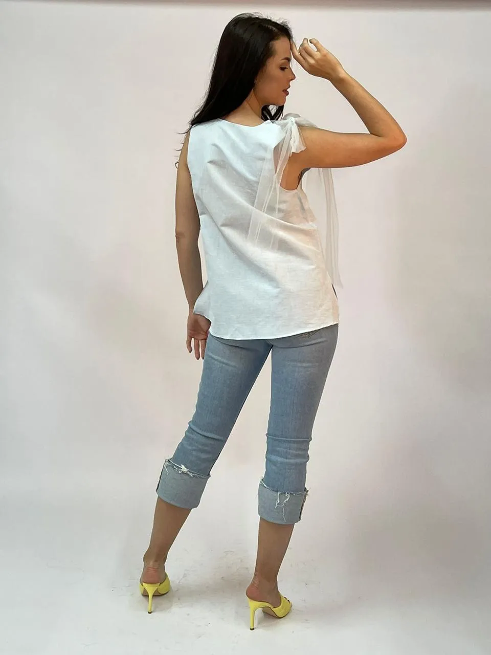 Linen Tulle A Line Top - Model 35