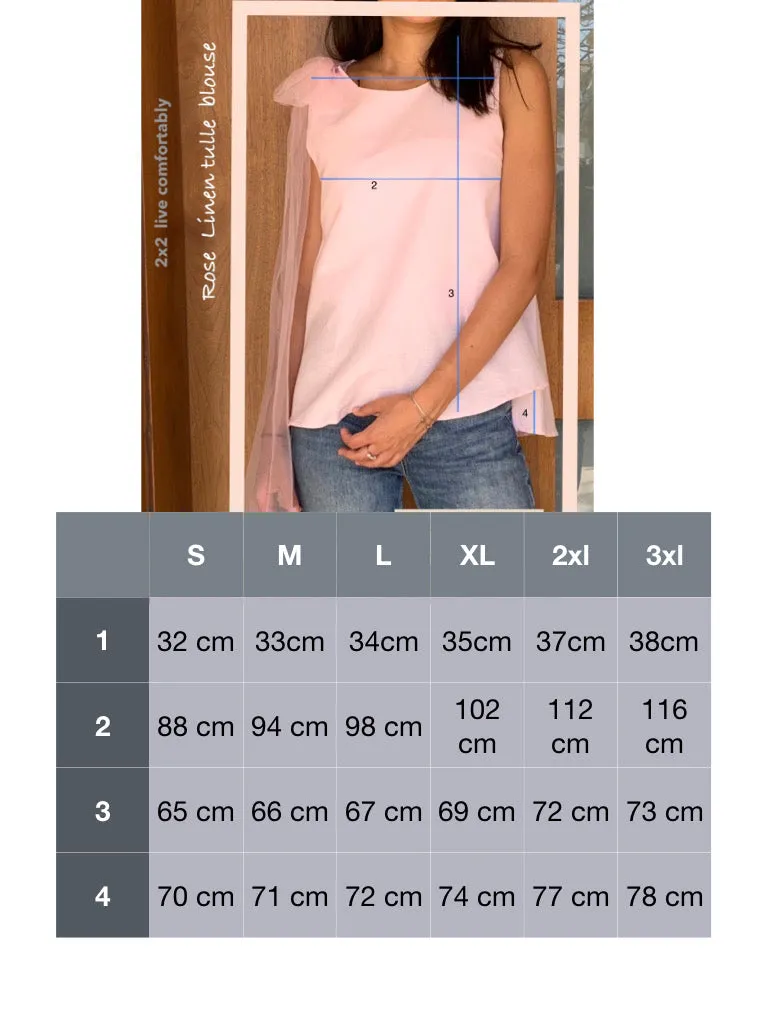 Linen Tulle A Line Top - Model 35