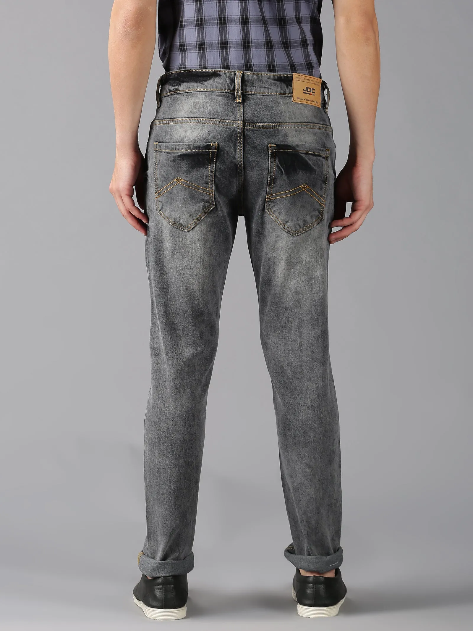 MEN'S BLACK FADED WASH SLIM FIT JEANS