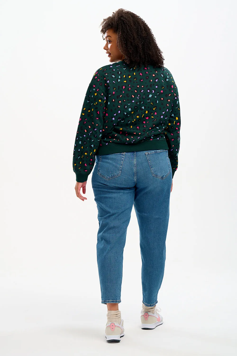 Noah Sweatshirt - Rainbow Leopard Green