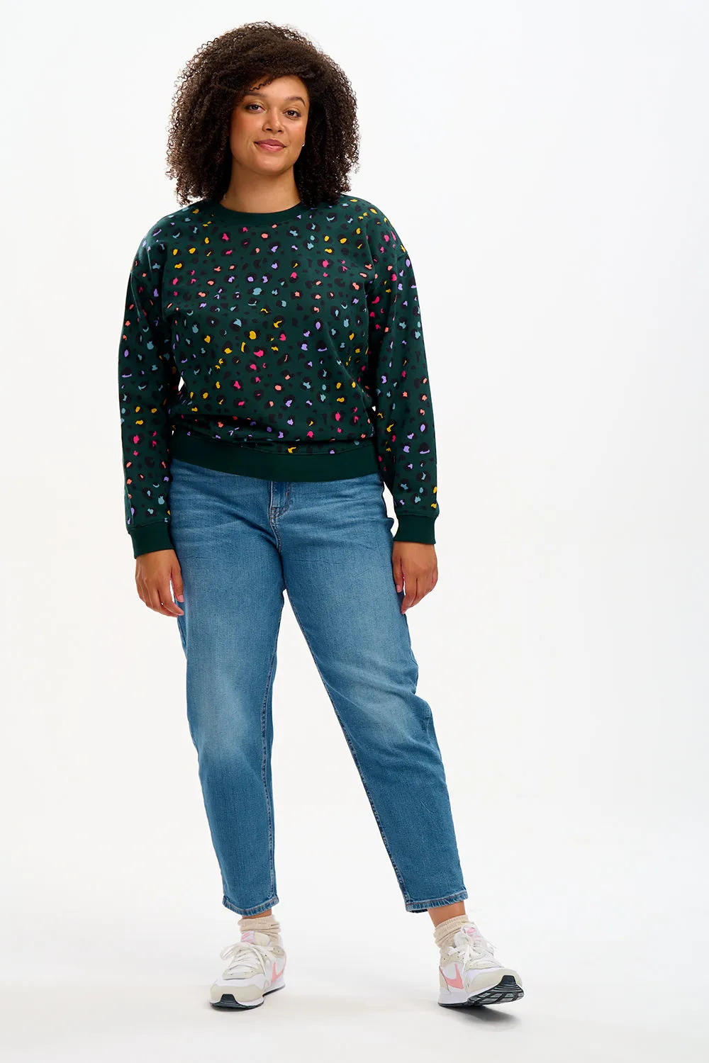 Noah Sweatshirt - Rainbow Leopard Green