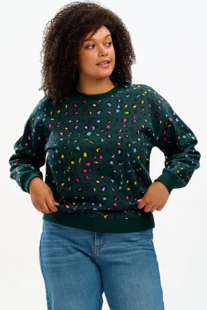 Noah Sweatshirt - Rainbow Leopard Green