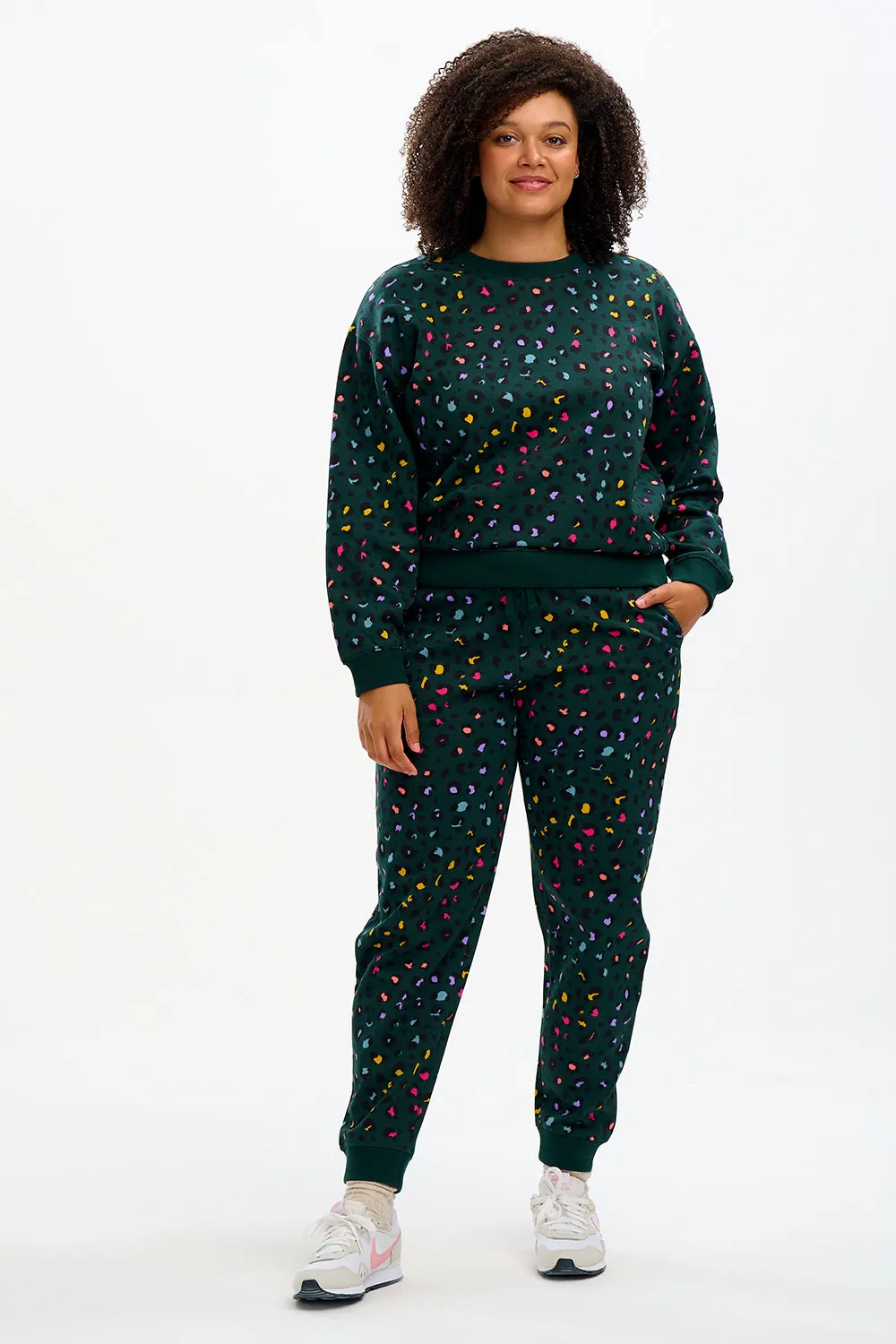 Noah Sweatshirt - Rainbow Leopard Green