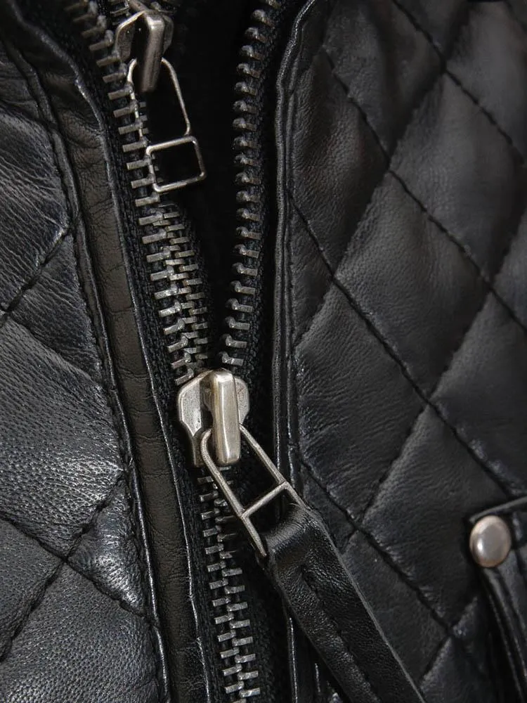 Ronn Black Quilted Leather Jacket
