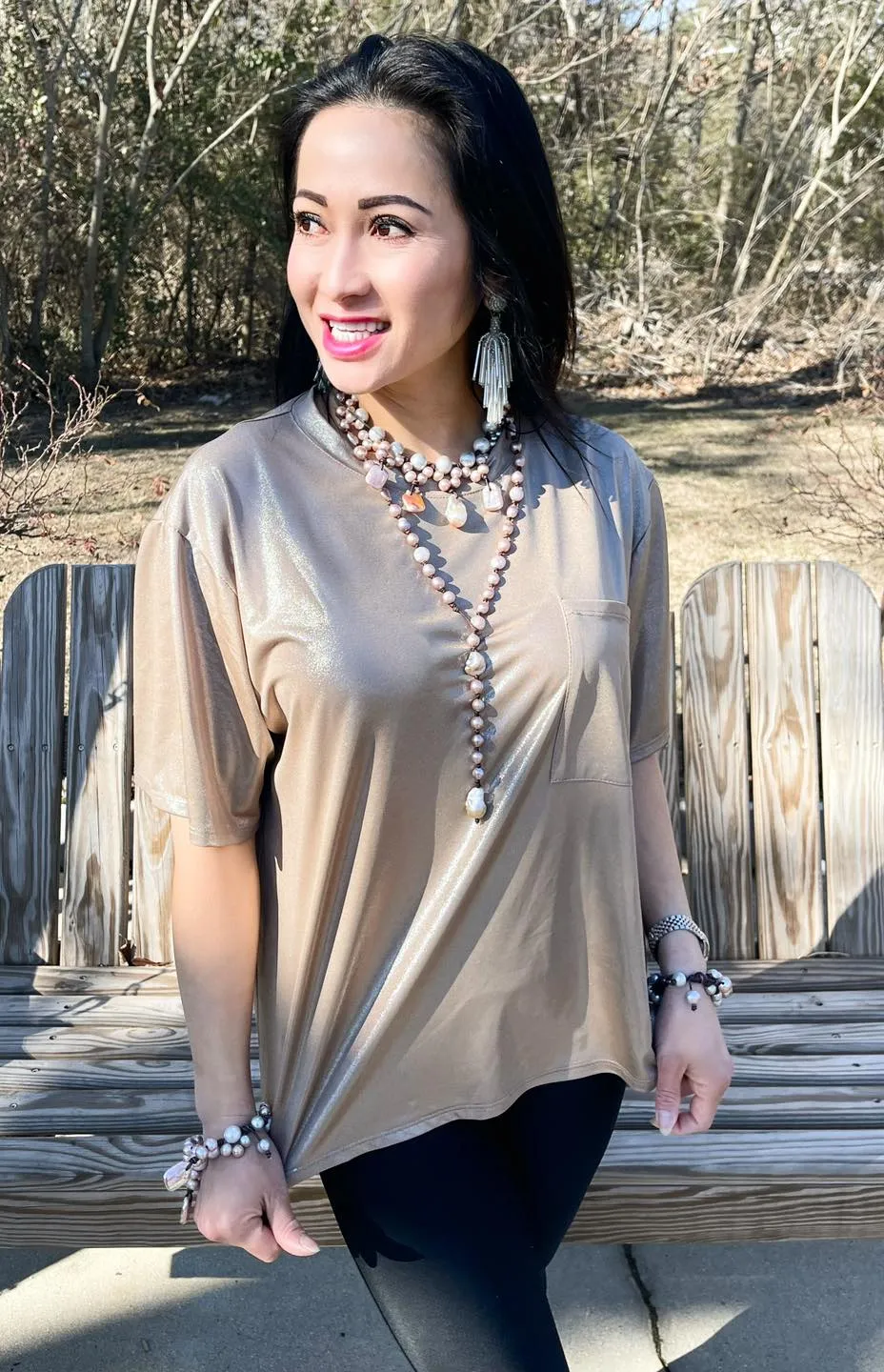 Shimmer Pocket Tee
