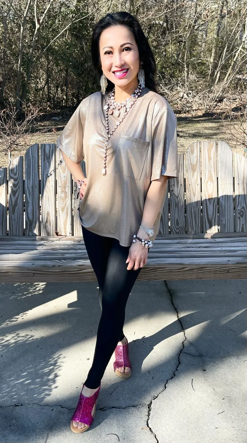 Shimmer Pocket Tee