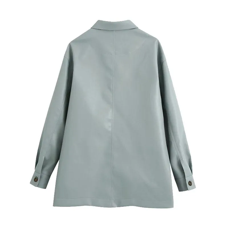 VEGAN LEATHER LOOSE JACKET
