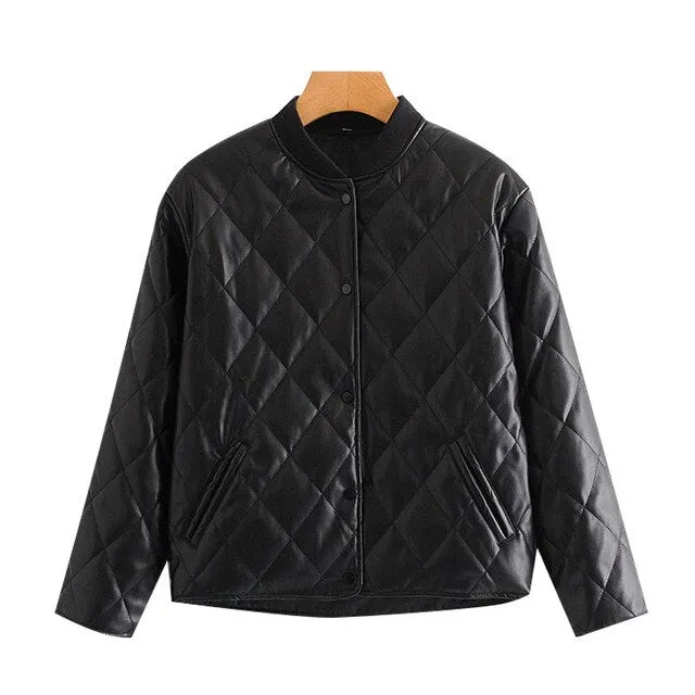 VEGAN LEATHER PADDED JACKET