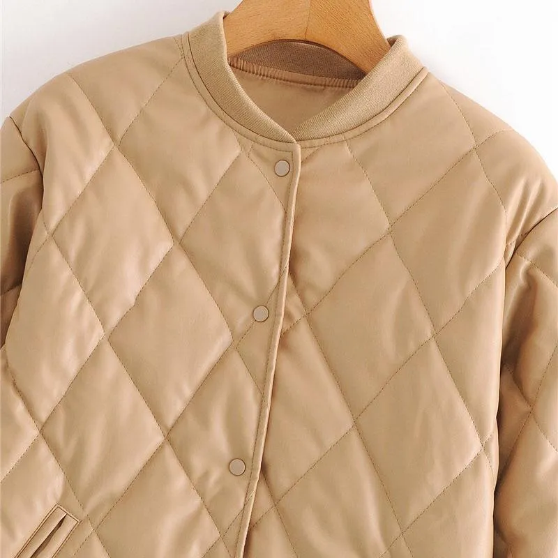 VEGAN LEATHER PADDED JACKET