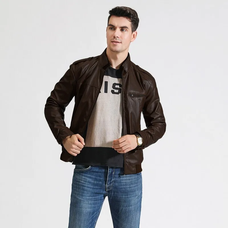 West Louis 2023 Motorcycle Street Style Leather Jacket