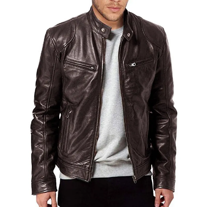 West Louis 2023 Motorcycle Street Style Leather Jacket