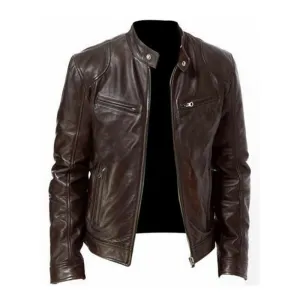 West Louis 2023 Motorcycle Street Style Leather Jacket