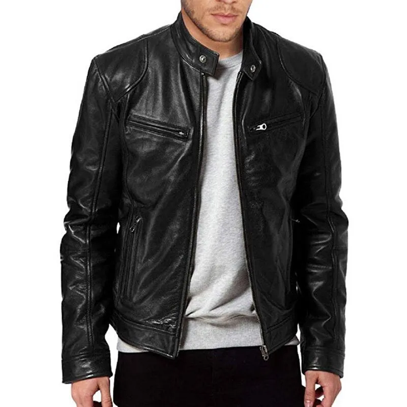 West Louis 2023 Motorcycle Street Style Leather Jacket