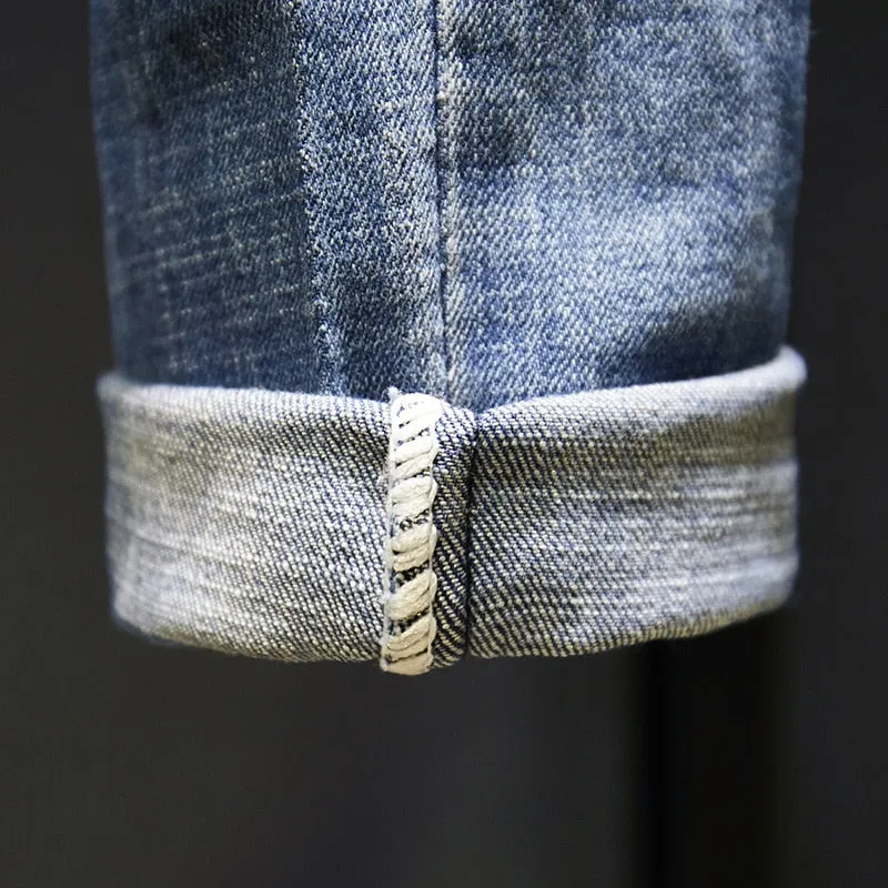 West Louis Frayed Hip Hop Distressed Casual Denim Jeans