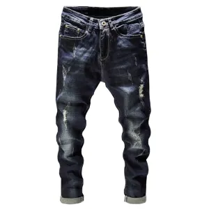 West Louis Frayed Trousers Punk Style Distressed Jeans