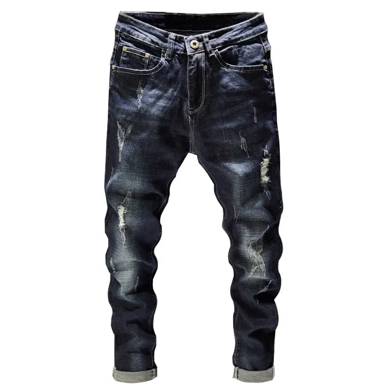 West Louis Frayed Trousers Punk Style Distressed Jeans