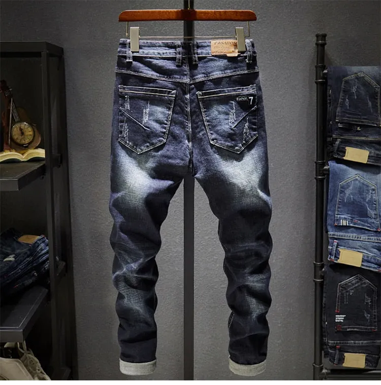 West Louis Frayed Trousers Punk Style Distressed Jeans