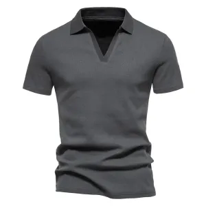 West Louis Men's V-Neck Polo Style Henley Tee