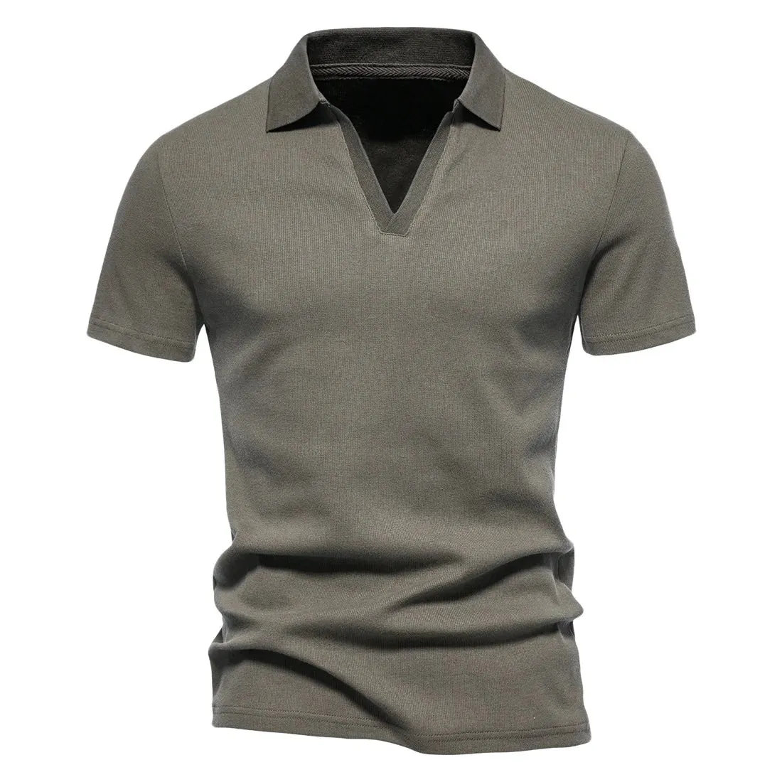 West Louis Men's V-Neck Polo Style Henley Tee