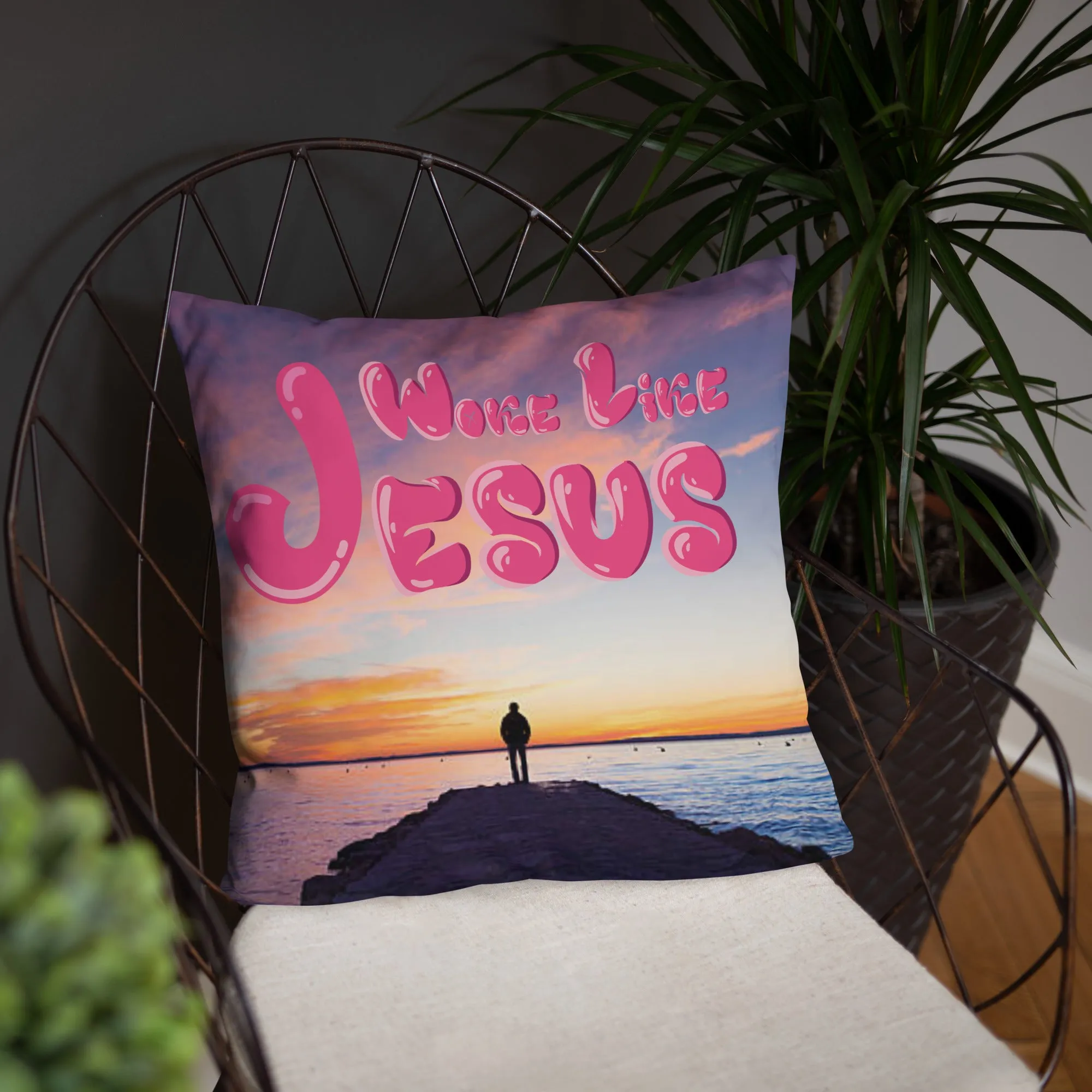 Woke Like Jesus Basic Pillow