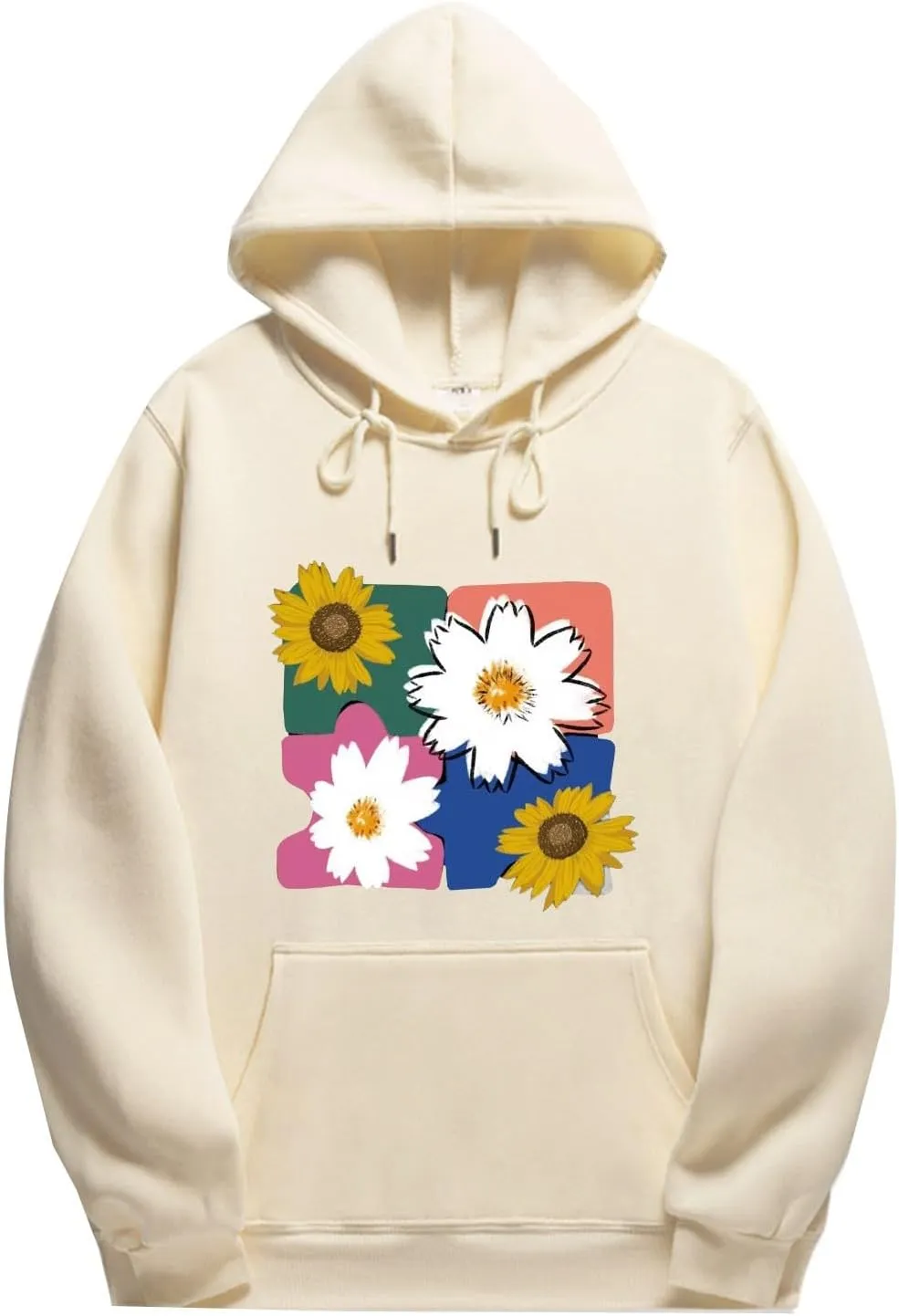 Womens Oversized Hoodies Y2K Preppy Sweatshirts Teen Girls Cute Graphic Hoodie Long Sleeve Fall Clothes 2024 (Beige, M)